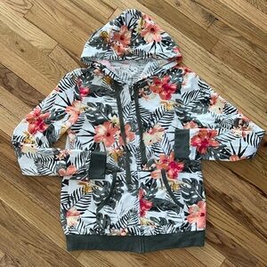 Others Follow Tropical Print Zip Up Hoodie Size M